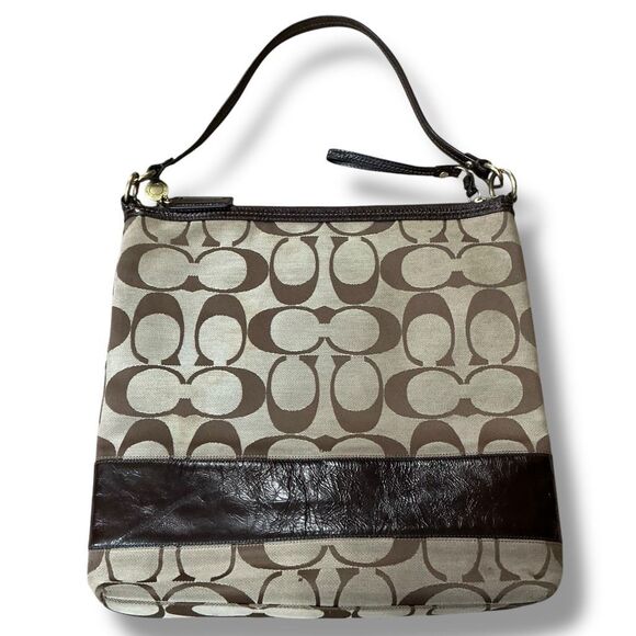 Coach Tan and Brown Crossbody Bag with Signature Style - Picture 5 of 7